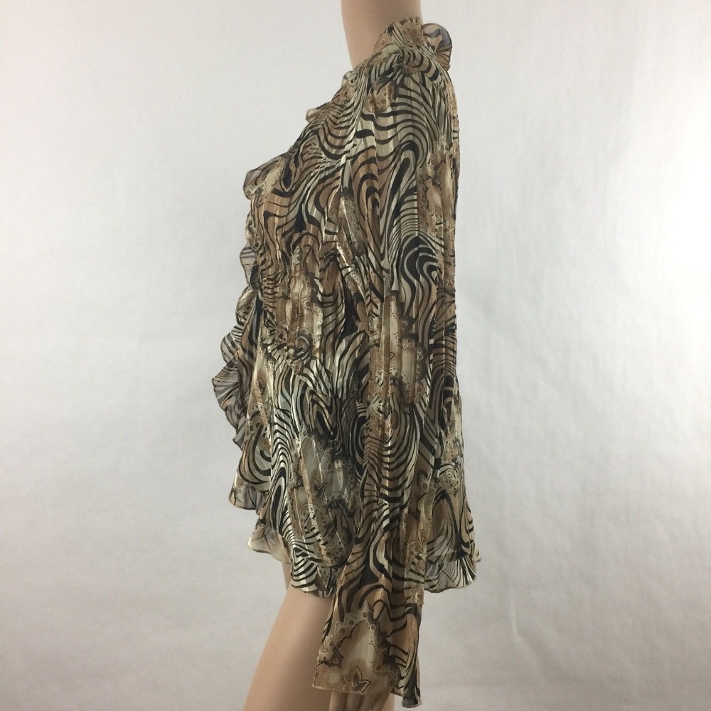 Notations Ruffled Tie Front Cardigan Top - Picture 4 of 7
